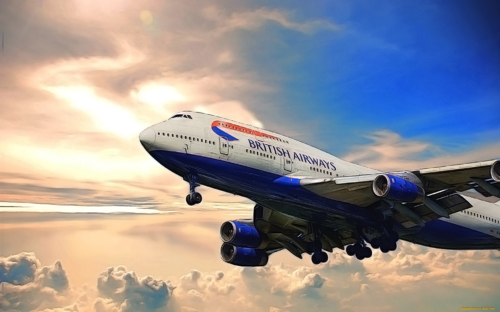 boeing, 747, , 3, , graphic, british, airways, jumbo, jet, , , 
